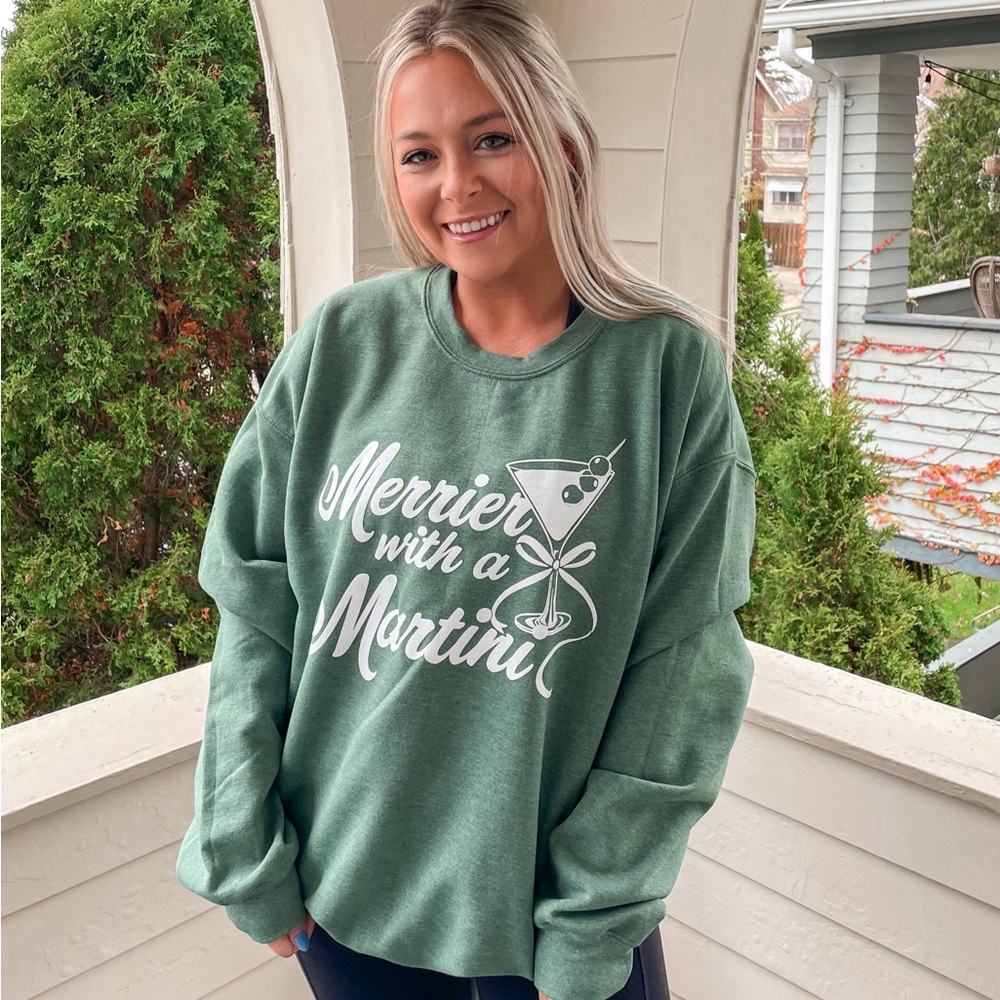 NWOT Merrier with a Martini Sweatshirt